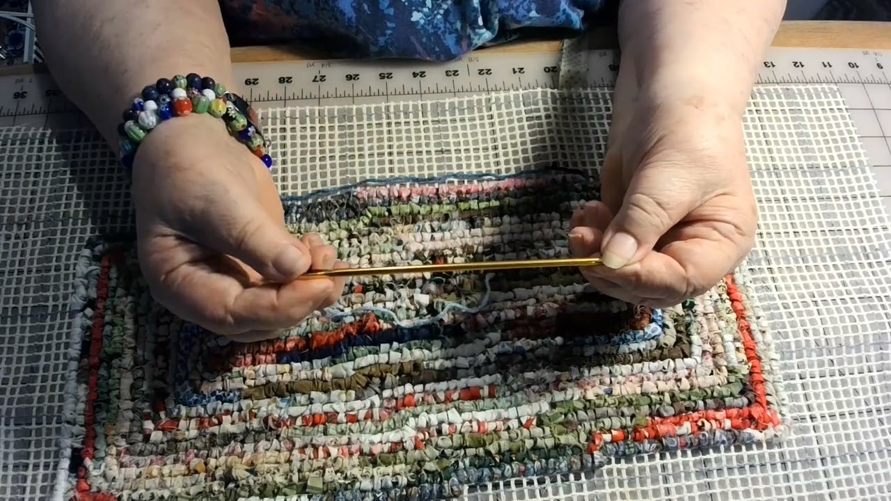 Working on my Locker hooked rug