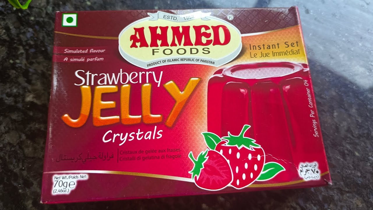 Ahmed Foods Strawberry 🍓 Jelly crystal (Halal ) Homemade Fruit jelly cake Recipe 