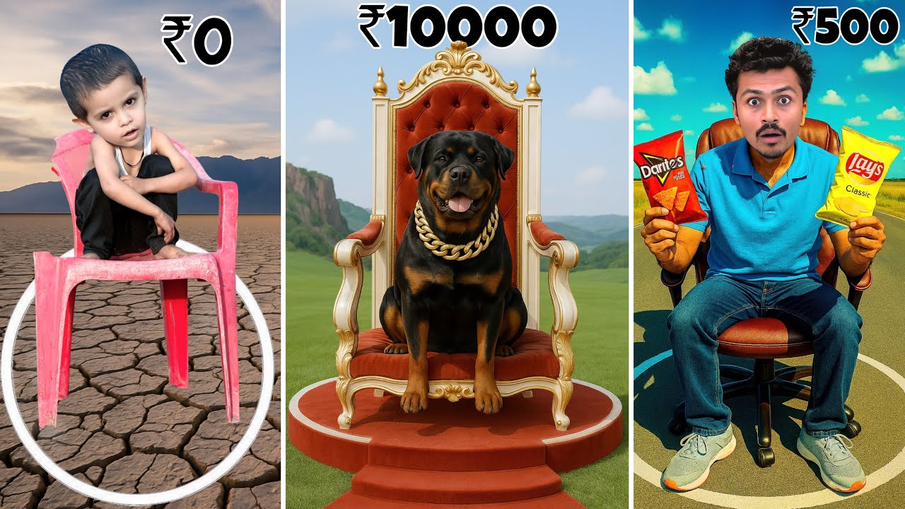 Overnight Survival on Chairs: ₹0 vs ₹500 vs ₹10000 Challenge! Macho Maaan