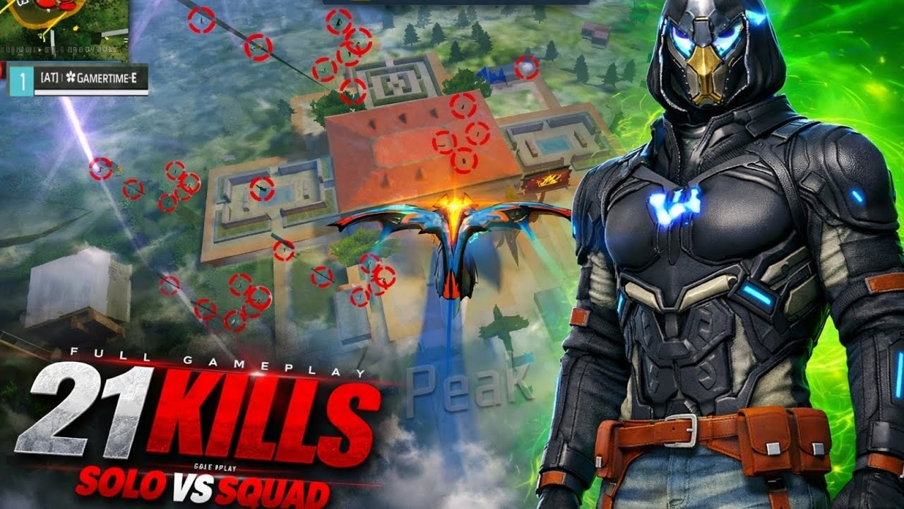 21 Kills 🔥 Solo Vs Squad 😱 Full Gameplay |Samsung S10e | Free Fire 