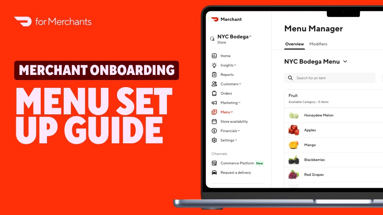 Welcome to DoorDash for Merchants | Menu Setup Guide