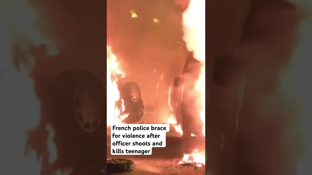 France braces for another night of violence after officer kills teen at traffic stop #shorts