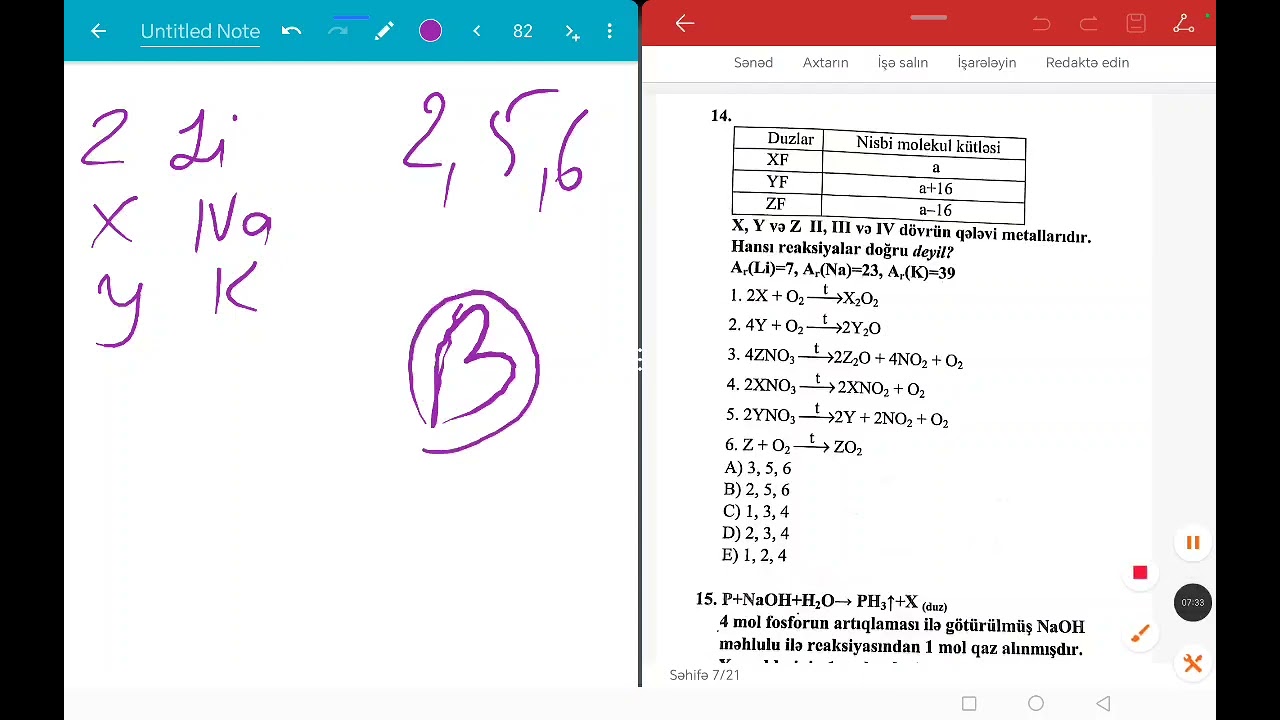 Kimya Model testlər 4c&uuml; qrup sual 11-20