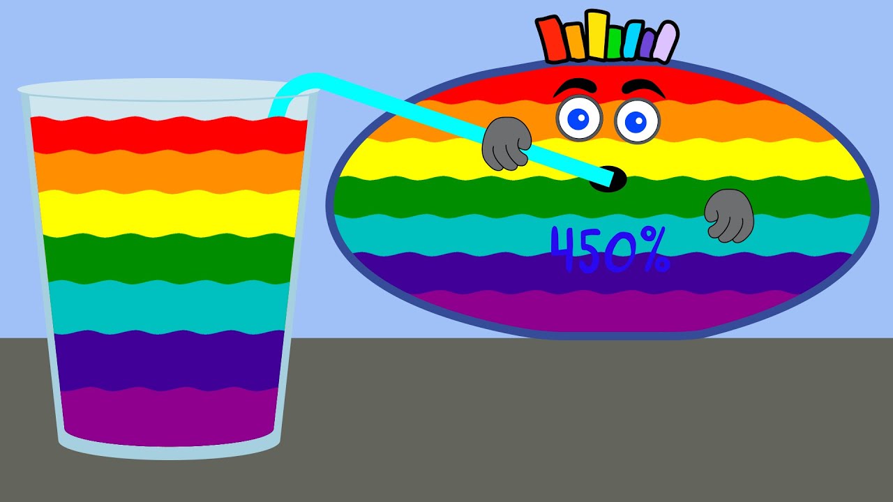 Battery Overcharging With Drinking Rainbow Water, Eating Asian Food | Asmr Mukbang Animation