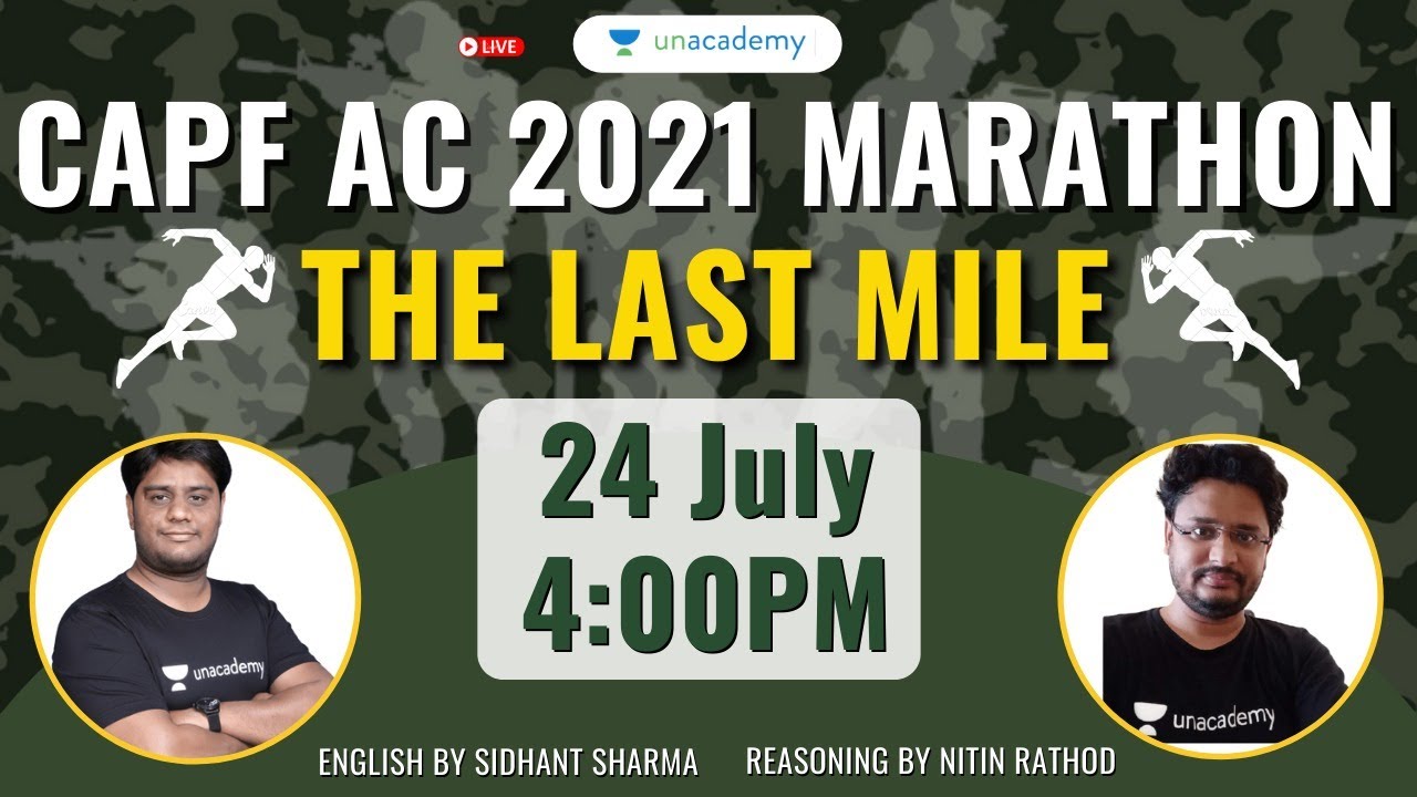 CAPF AC 2021 MARATHON | The Last Mile For CAPF AC 2021 | English & Reasoning Marathon for CAPF 2021