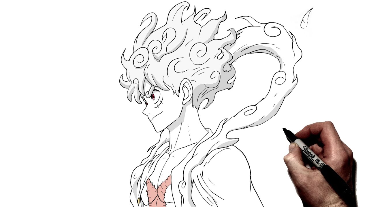 Как нарисовать Луффи Гир 5 | Пошаговое руководство | One Piece