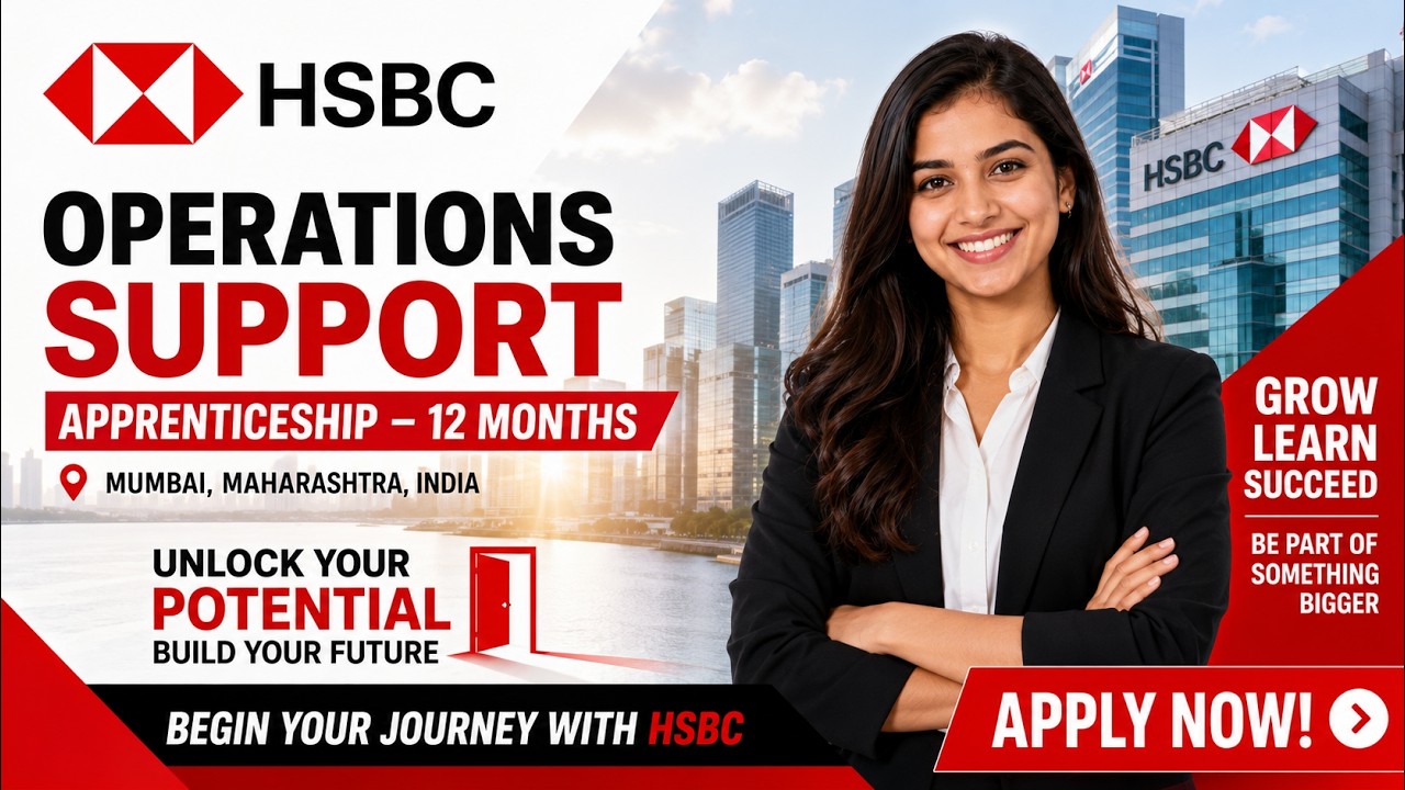 HSBC Hiring | Operations Support Apprenticeship | Mumbai 🚨| Off campus hiring 2026 | Banking role'26