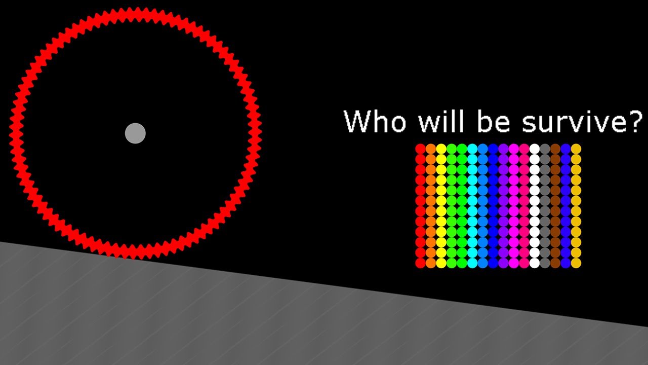 Full Option (Live Or Die, Last Stading, Escape Monters Circle) Marble Race in Algodoo
