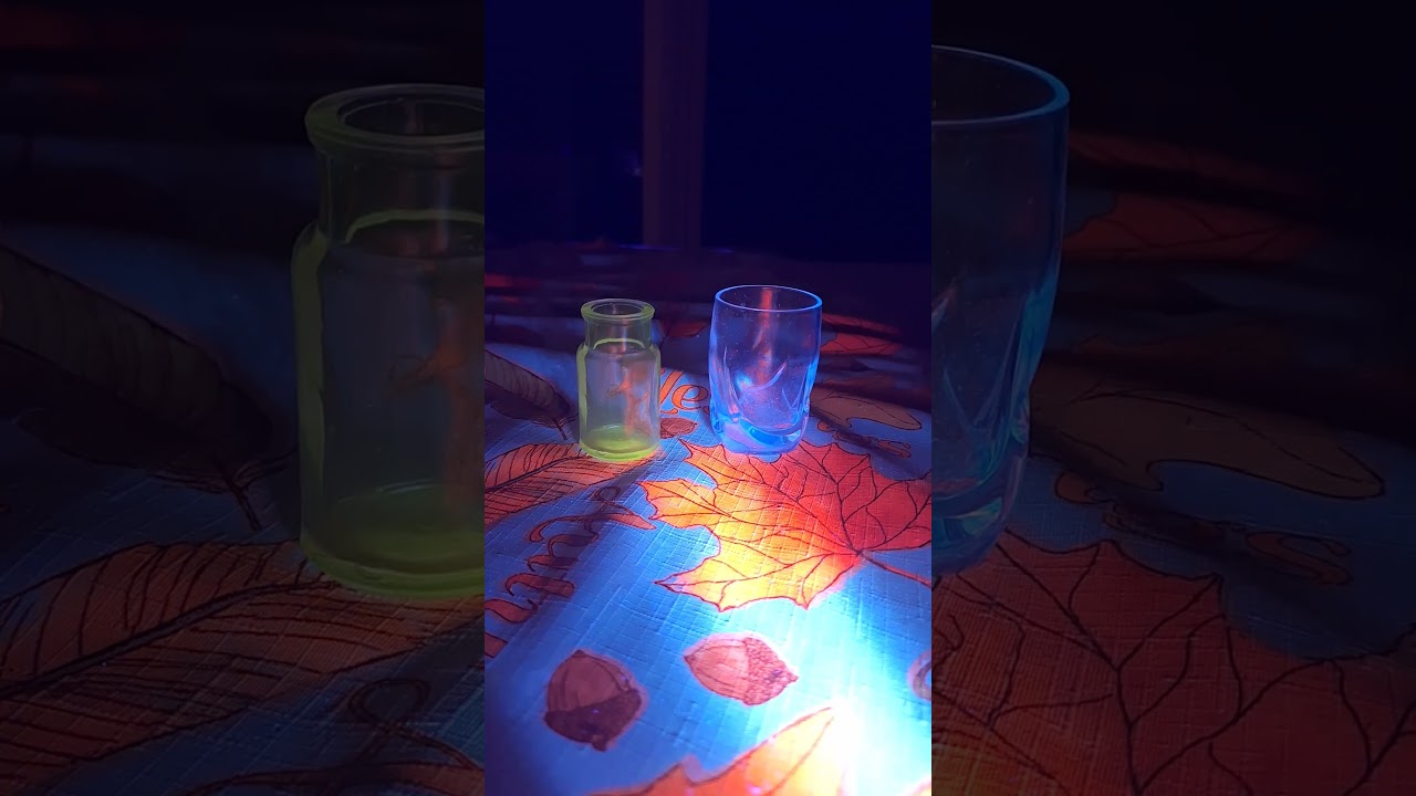 Uranium Glass and Leaded Crystal under UV Light