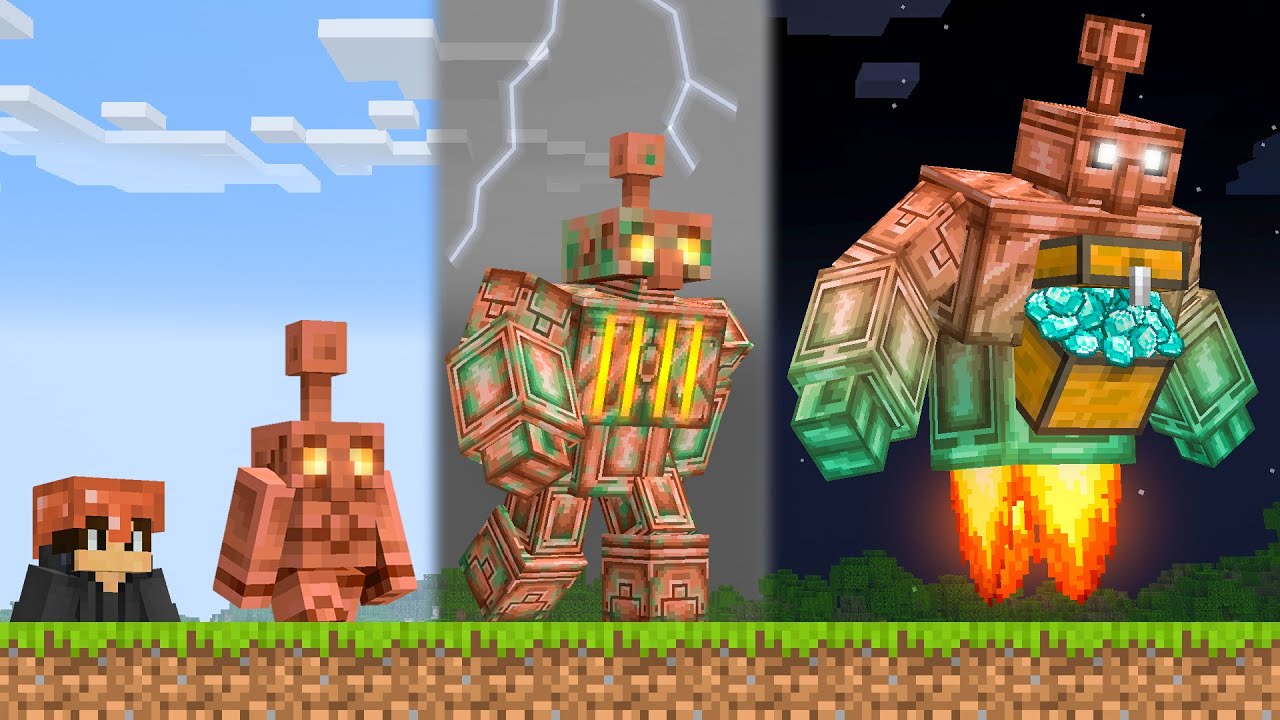 Улучшение Медного Голема до БОГА в Minecraft