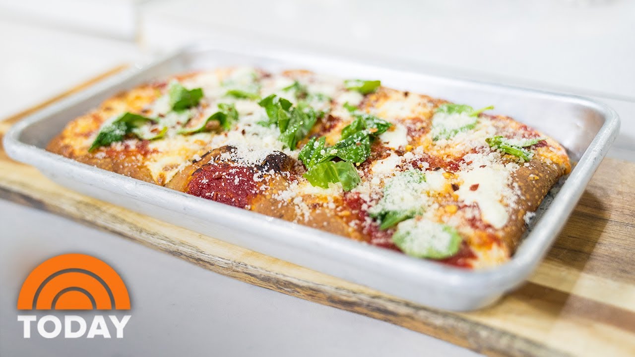 Try Dan Kluger’s Grandma-Style Pan Pizza And Broccoli Salad | TODAY