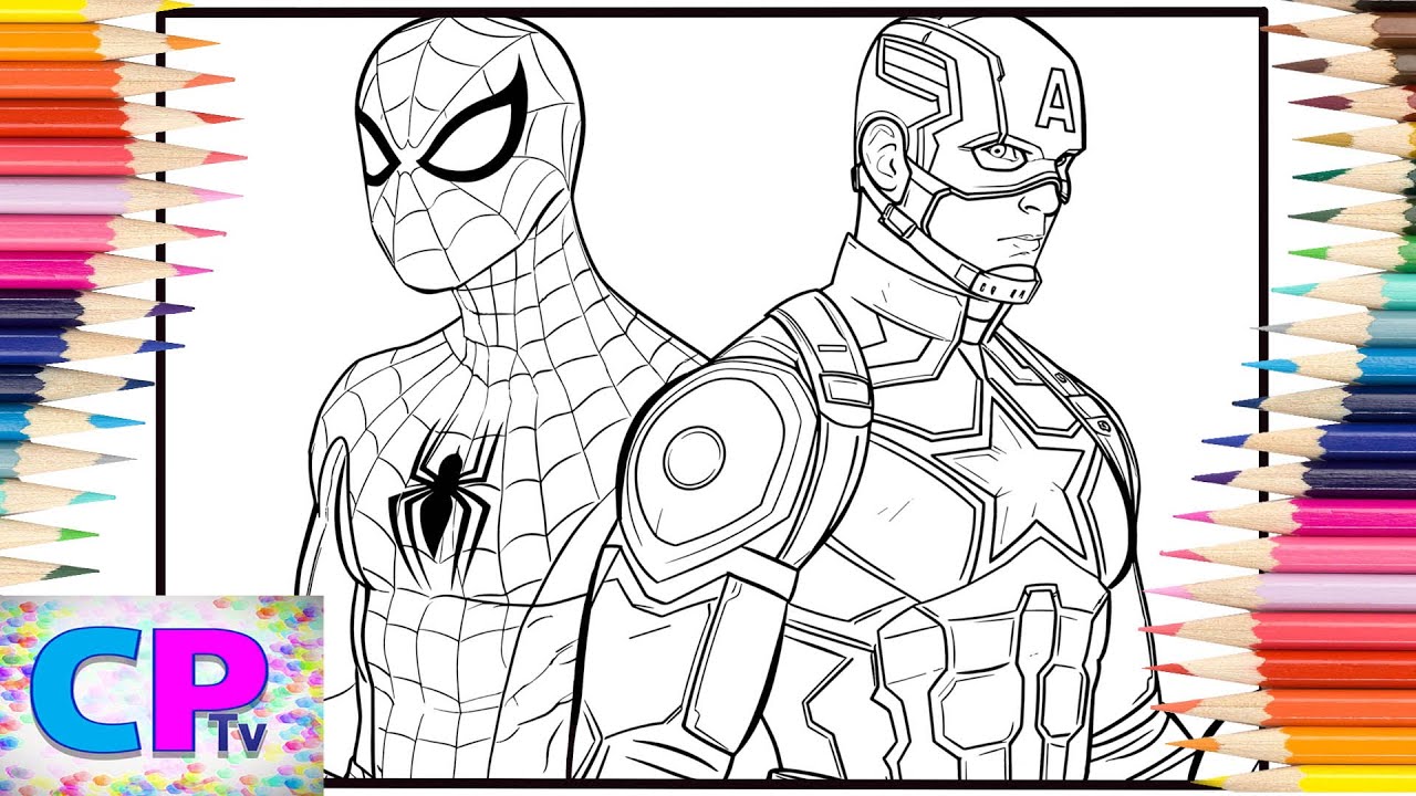 Spider-man and Captain America Keeps Friendship/Coloring Pages of Superheroes/DJVI - Back on Dash