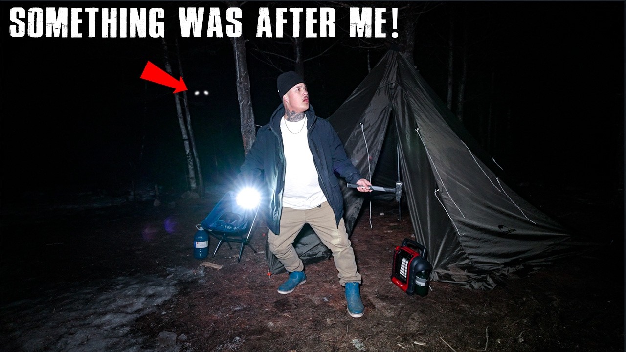 (SOMETHING DESTROYED MY TENT!) My FACE To FACE ENCOUNTER HOT TENT CAMPING In HAUNTED APPALACHIANS