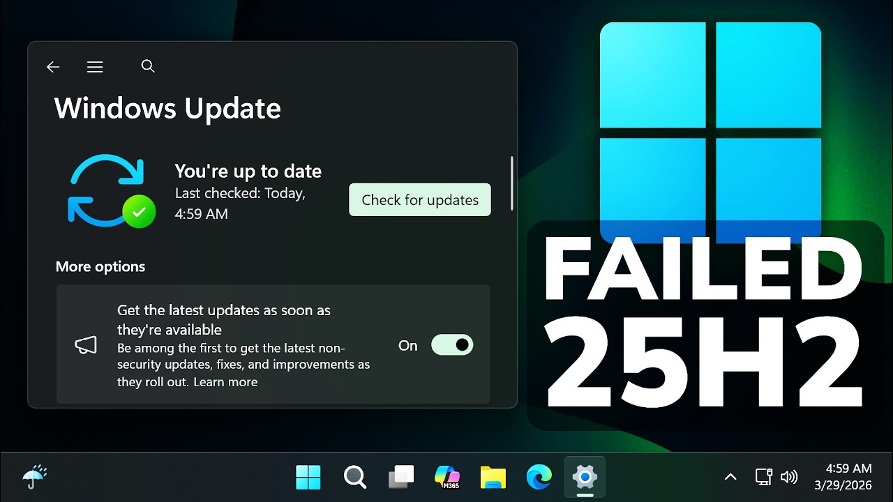Последнее обновление Windows 11 25H2 удалено из-за причиненных сбоев при установке (KB5079391)
