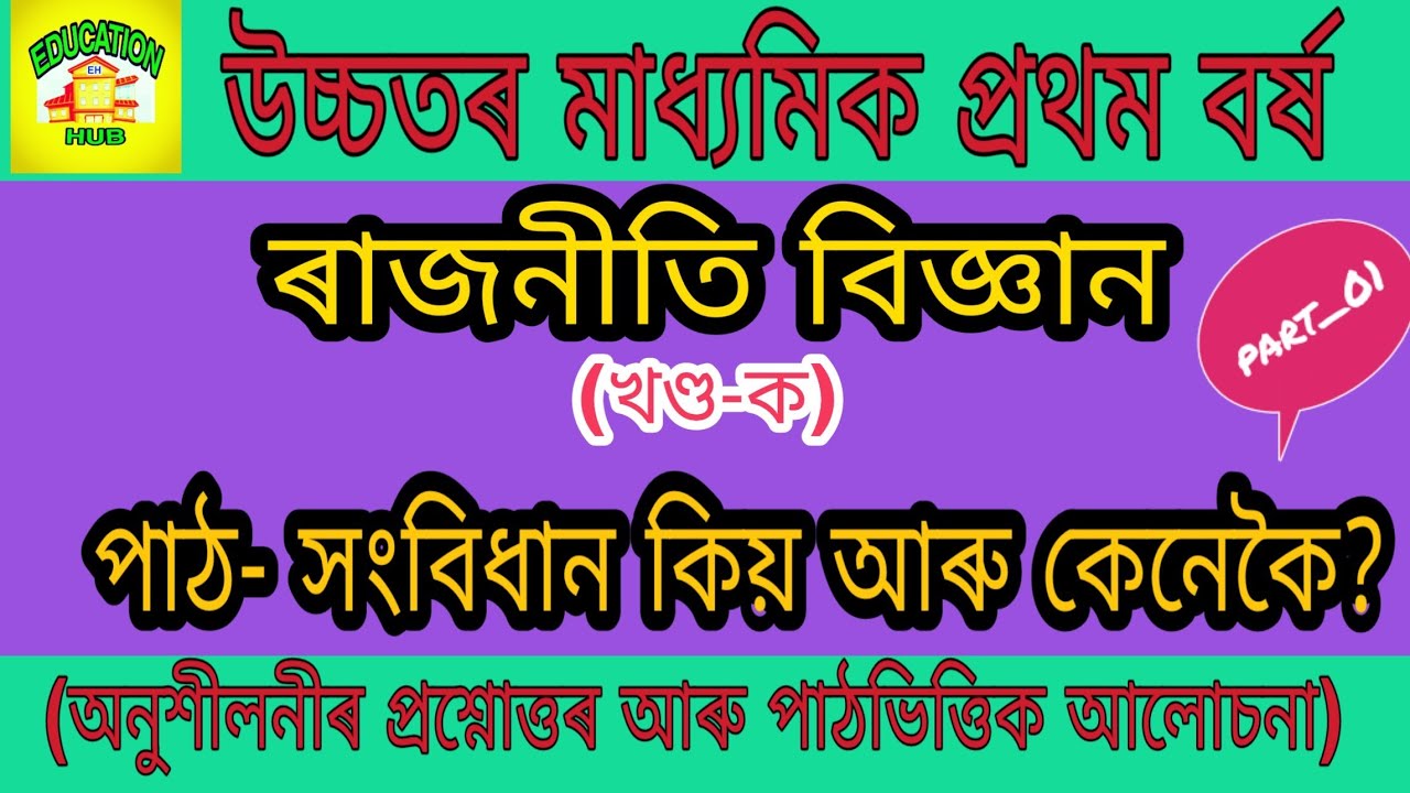 HS FIRST YEAR// POLITICAL SCIENCE//PART_A//CHAPTER_01// COMPLETE QUESTIONS & ANSWERS// part_01