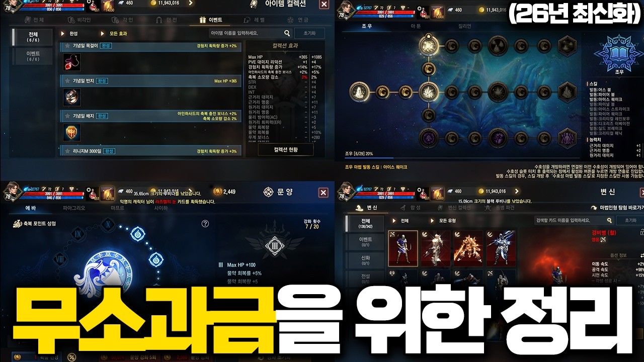 [리니지M] 무과금 소과금을 위한 리니지M 스펙업 관련 최신 정보를 모았습니다! (26년 초보자를 위한 정리본)