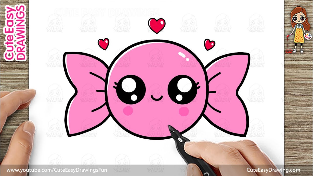 How to Draw a Cute Easy Candy Chocolate for Kids Step by Step