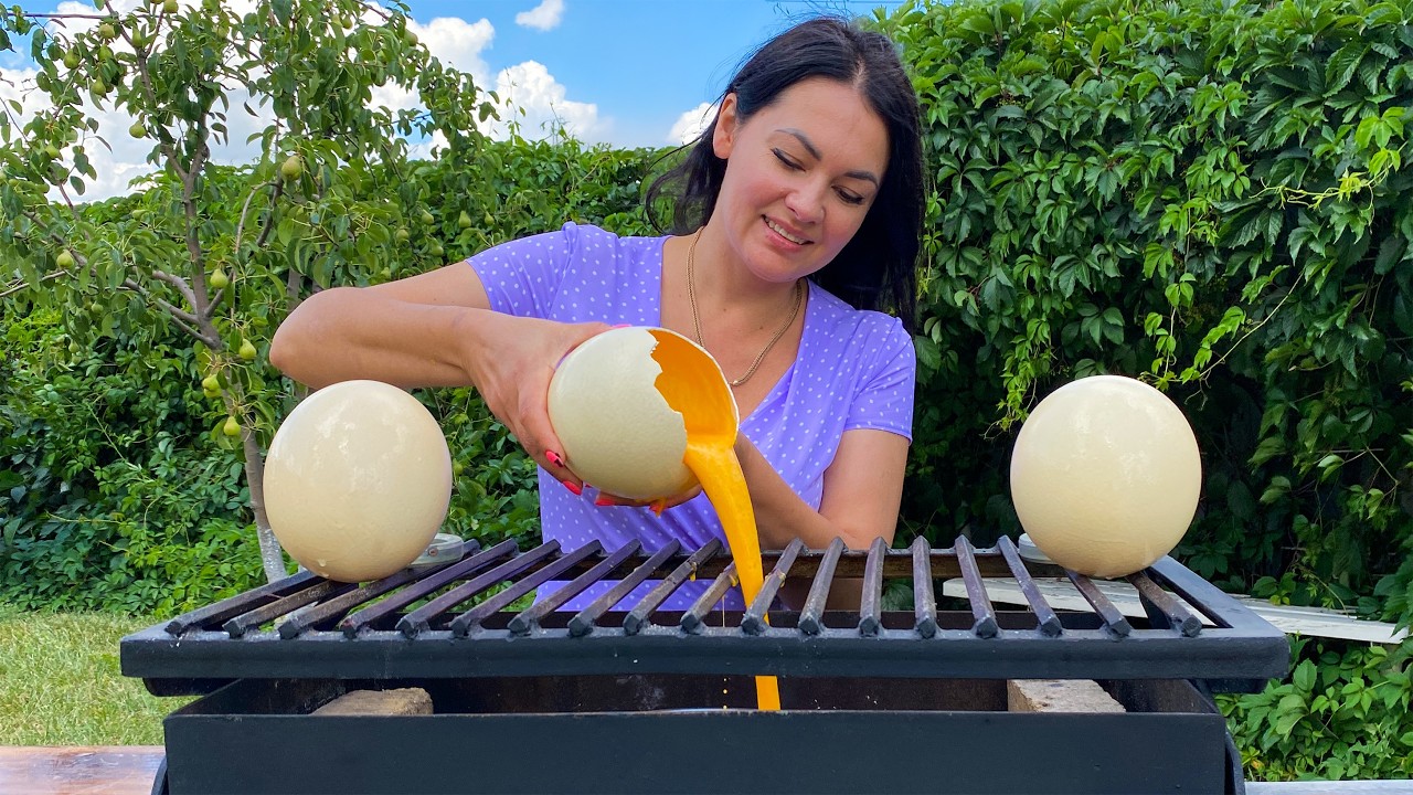😯This Size Is Just Right! Ostrich Egg Omelet and More