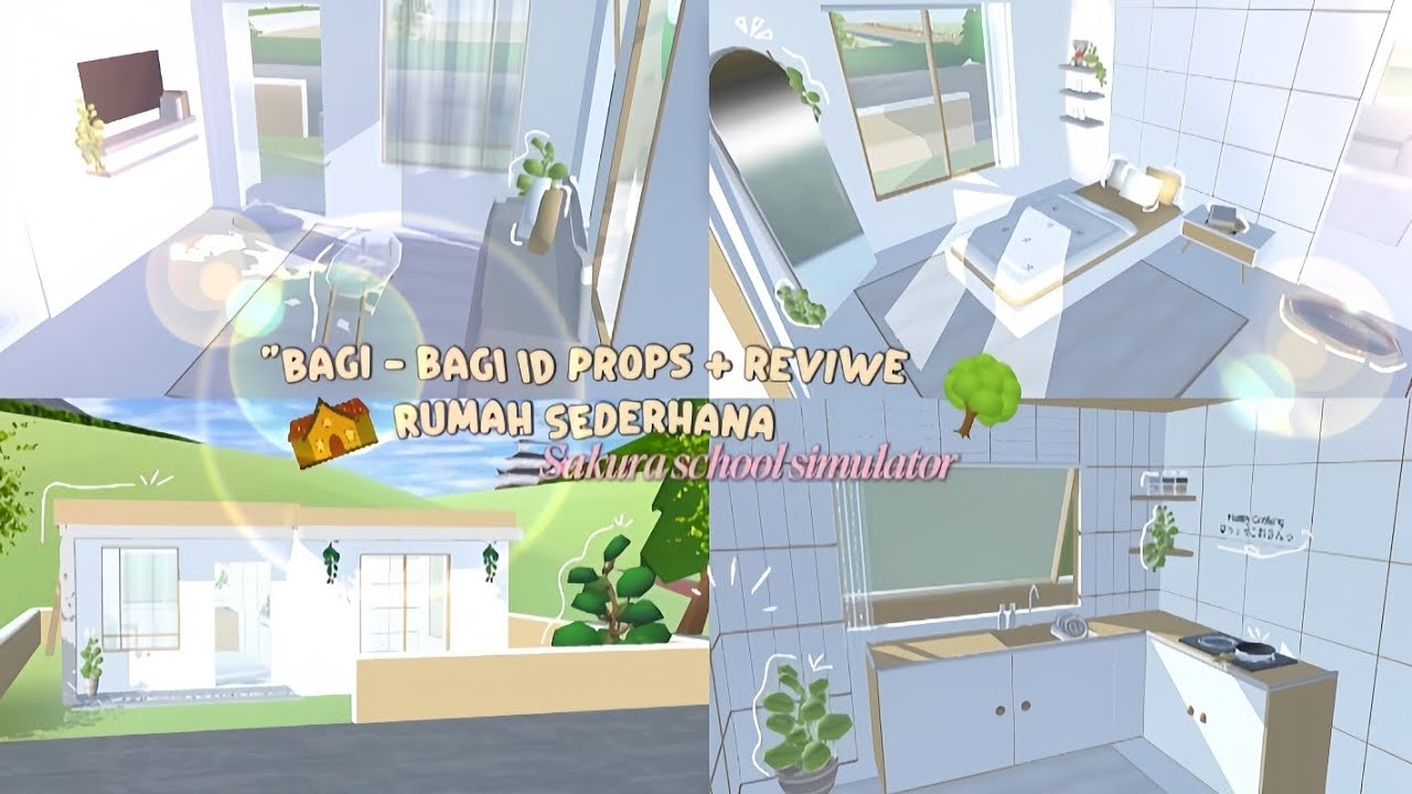 ✧･ﾟ"Bagi - bagi ID props + review✨🍒 ll "RUMAH SEDERHANA" 🏡🍀ll sakura school simulator✨
