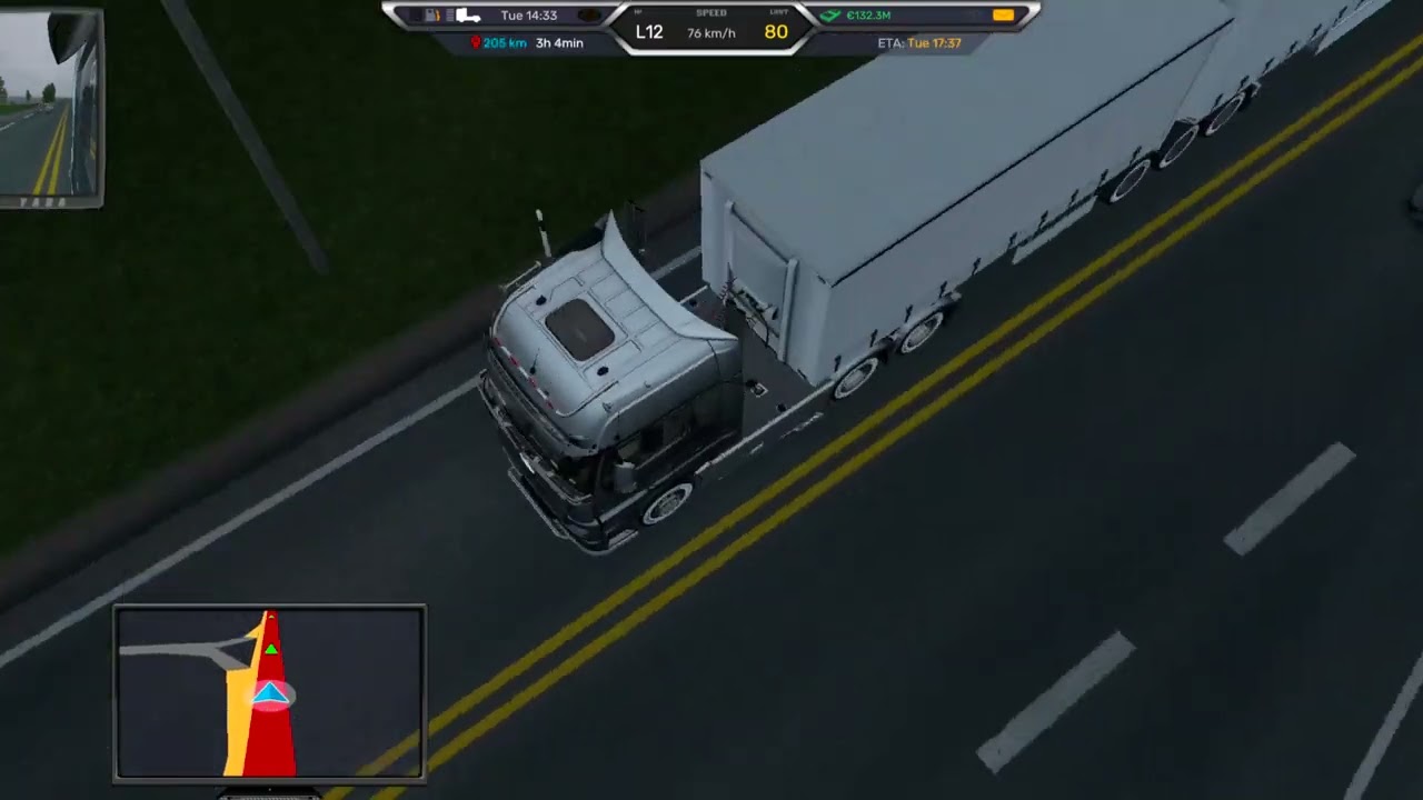 Pulling 37t double B trailer with my beautiful Actros