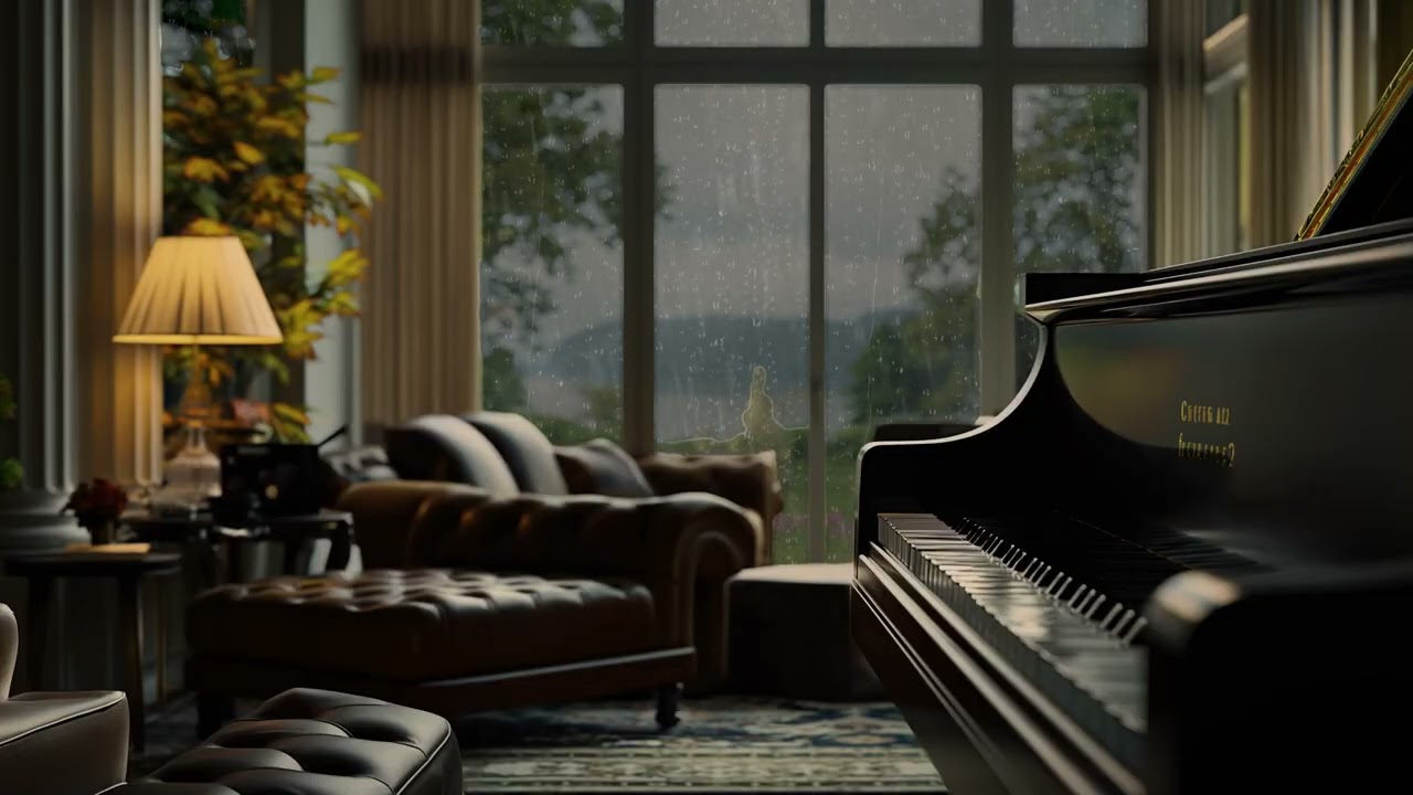 RELAX | Soothing Piano Music and Gentle Rain Outside the Window POV for Deep Rest and Inner Peace
