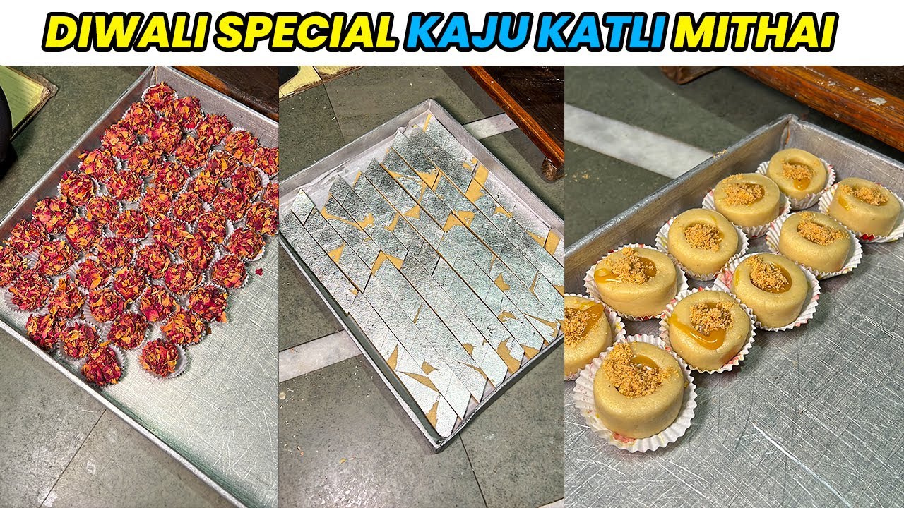 Diwali Special Kaju Katli Making | Babubhai Sweets | Strawberry Barfi, Cassata Roll, Rose Laddu