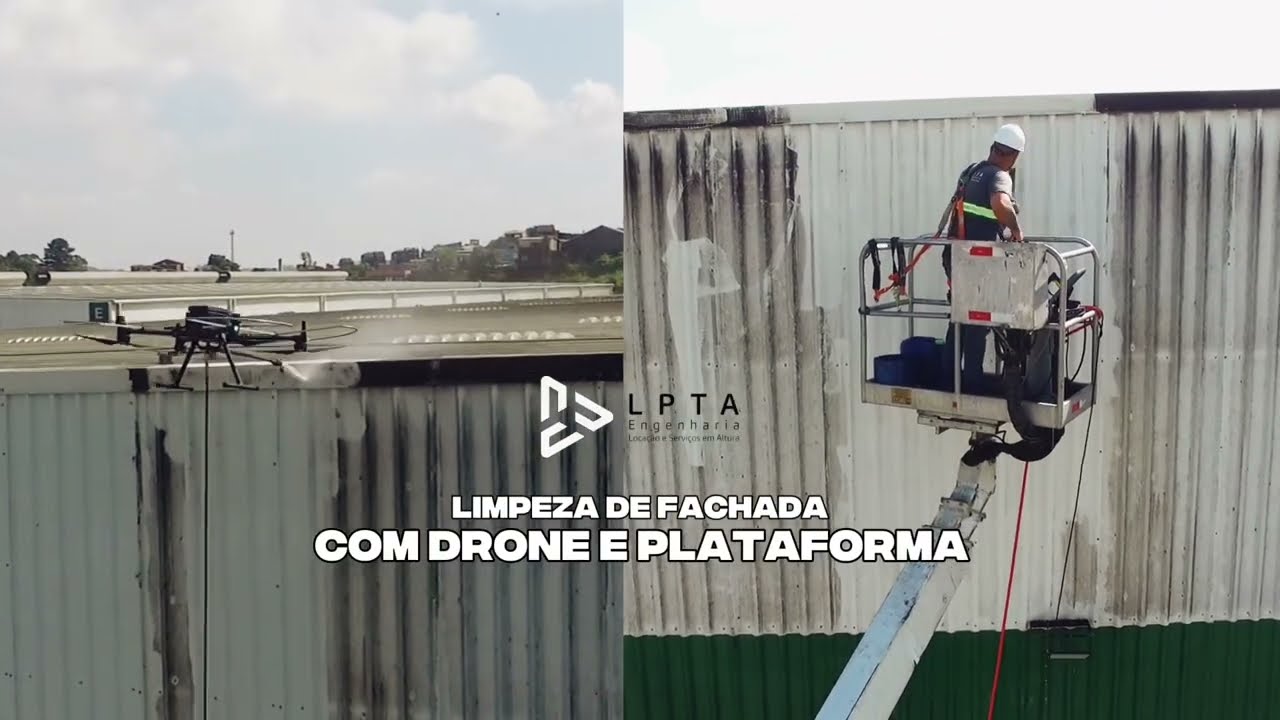 Limpeza de fachada com Drone e PTA
