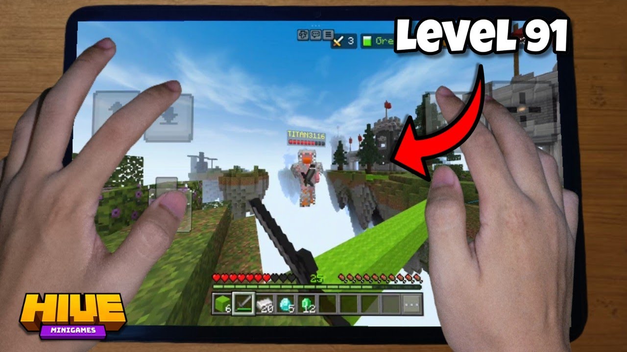 Destroying High Level Players in Hive Bedwars (Pro Mobile Gameplay)
