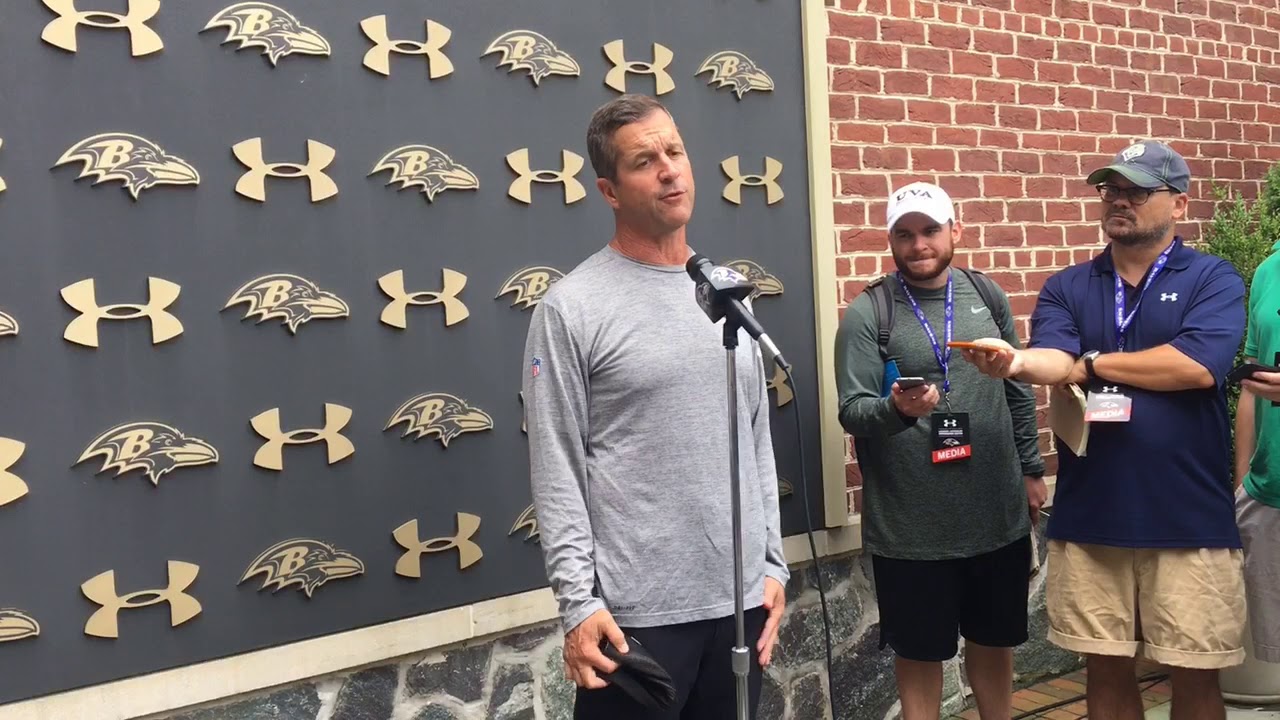 Baltimore Ravens coach John Harbaugh discusses Robert Griffin III&rsquo;s presence of team