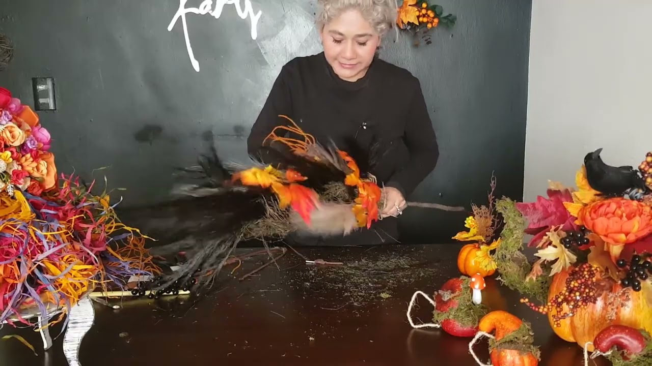 como hacer una escoba de bruja para decoración para  Halloween