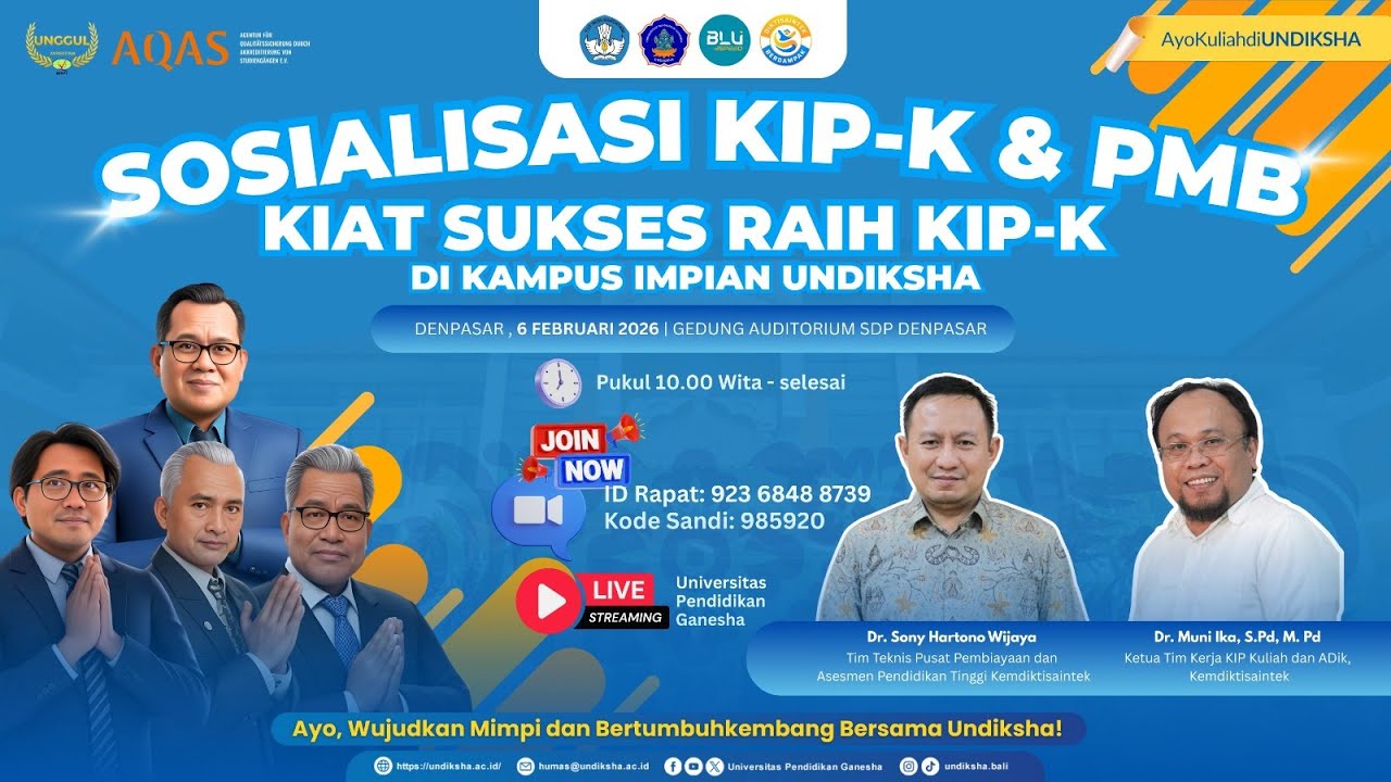 Sosialisasi Penerimaan Mahasiswa Baru (SNBP, SNBT, dan SMBJM) Serta KIP Kuliah Undiksha Tahun 2026