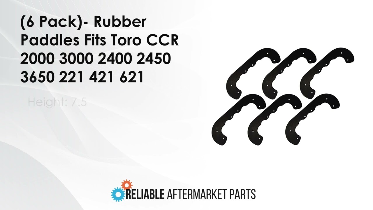 (6 Pack)- Rubber Paddles Fits Toro CCR 2000 3000 2400 2450 3650 221