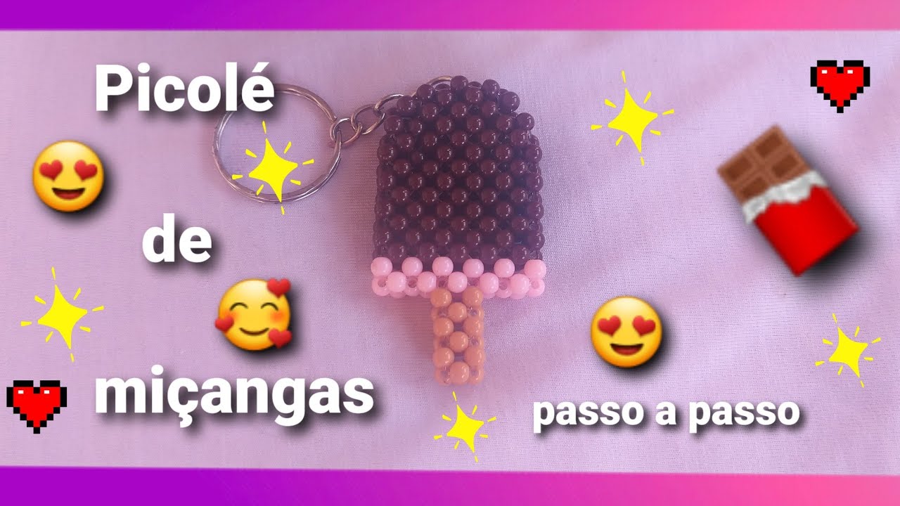 Picolé de miçangas passo a passo