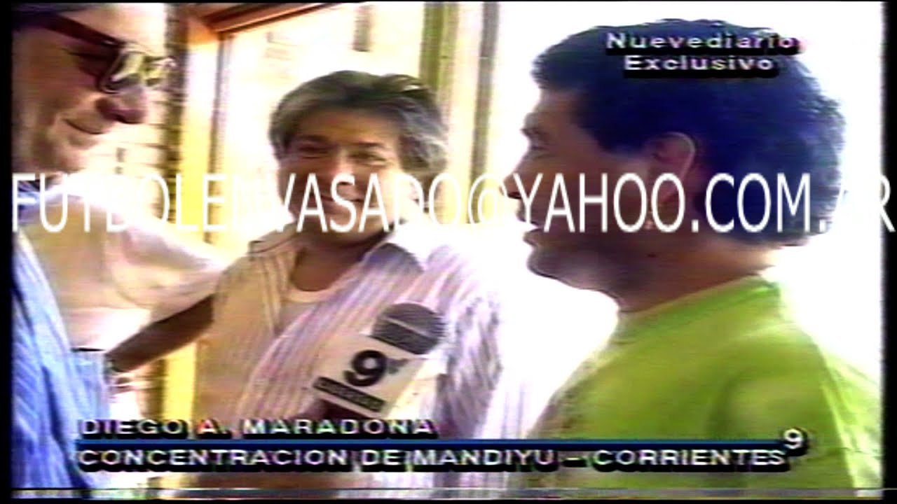 Diego Maradona nuevo DT de Mandiyu de Corrientes 1994 Entrenamientos y aficiones parte 1 Nuevediario