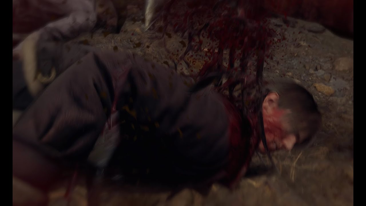 RE4 Remake Demo - A villager makes proper use of a rake on Leon