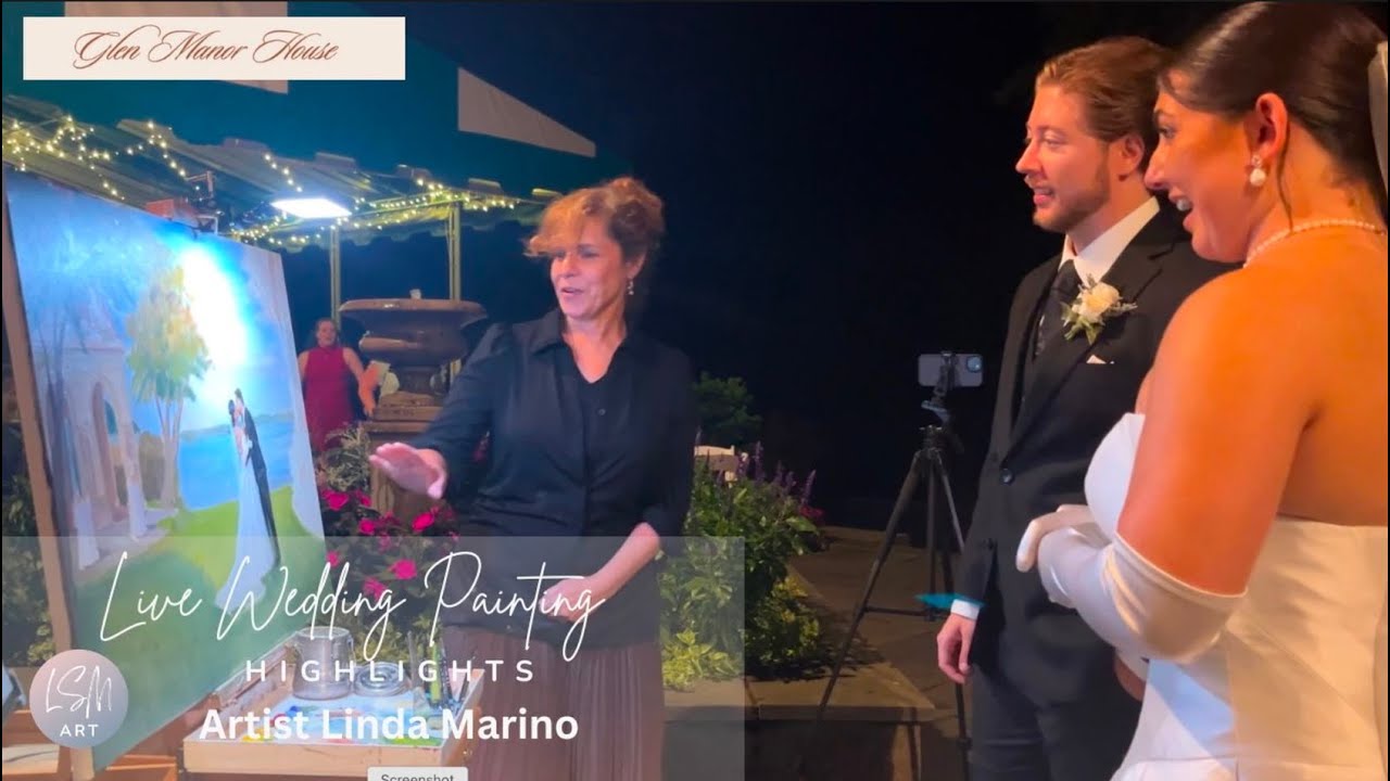 Linda Marino art Live Wedding Painting Wedding at the Glen Manor House – Portsmouth, Rhode Island.