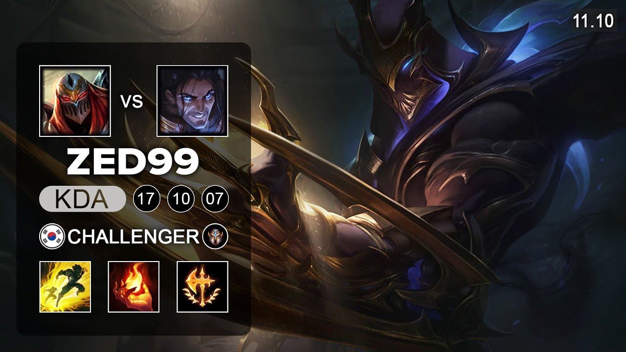 ZED99 vs Faker - Zed Mid vs Sylas - KR Challenger Patch 11.10