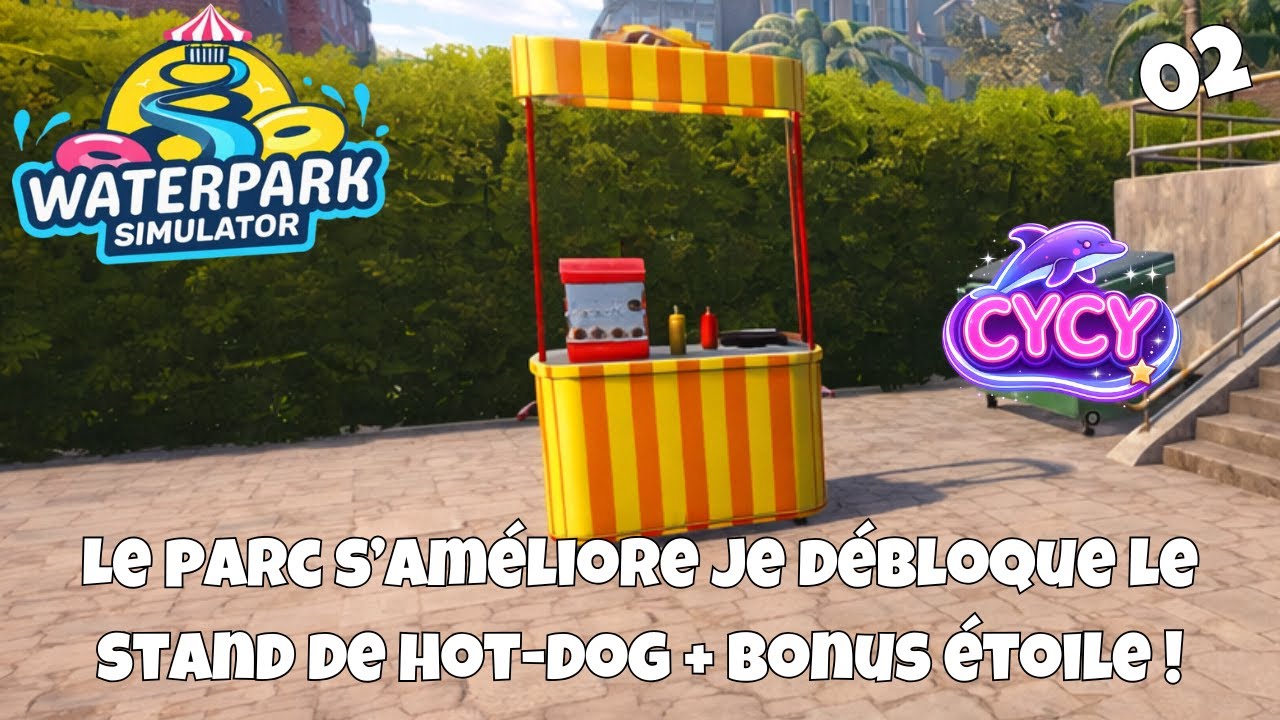 Waterpark Simulator/02 Enfin le stand de hot-dog ! Mon parc gagne une demi-étoile !