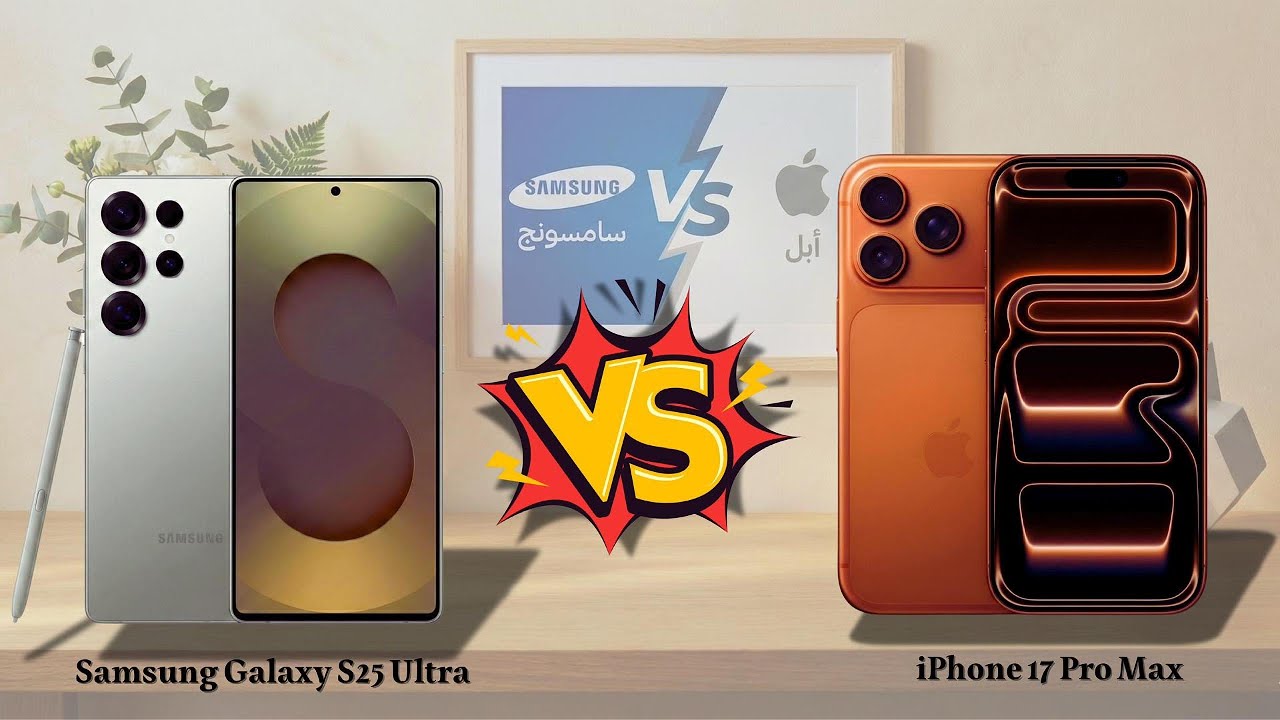 صراع العمالقة 🔥 مقارنة رقمية بين iPhone 17 Pro Max وGalaxy S25 Ultra… والنتيجة صادمة!