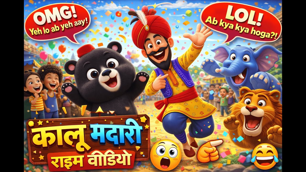Kaalu Madari Aur Naachta Bhalu 🐻😂 | Hindi Kids Rhyme | Funny Cartoon Song