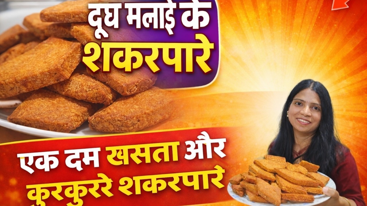 दूध मलाई के शकरपारे- एक दम खस्ता और कुरकुरे शकरपारे -  सूजी और आटे के मीठे मीठे शकरपारे