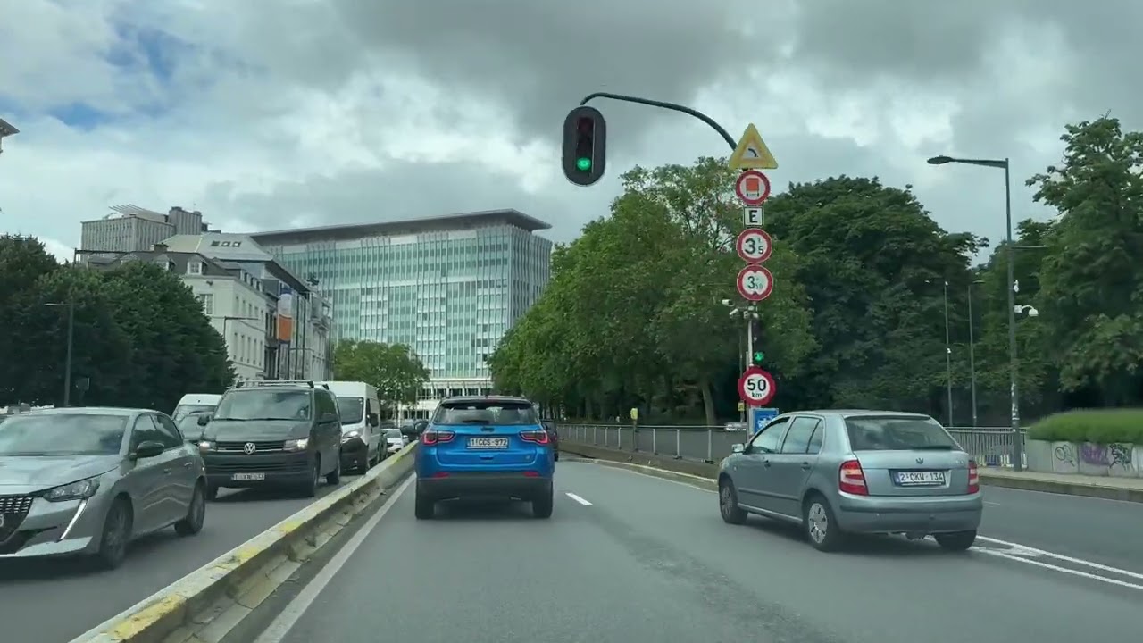 Driving in Brussels, Belgium, POV Dashcam