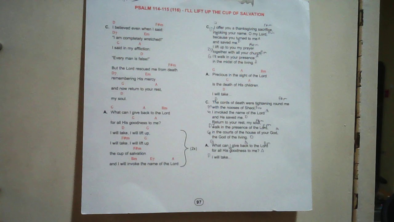 Neo Catechumenal way Song (Psalm 114 -115 -116)