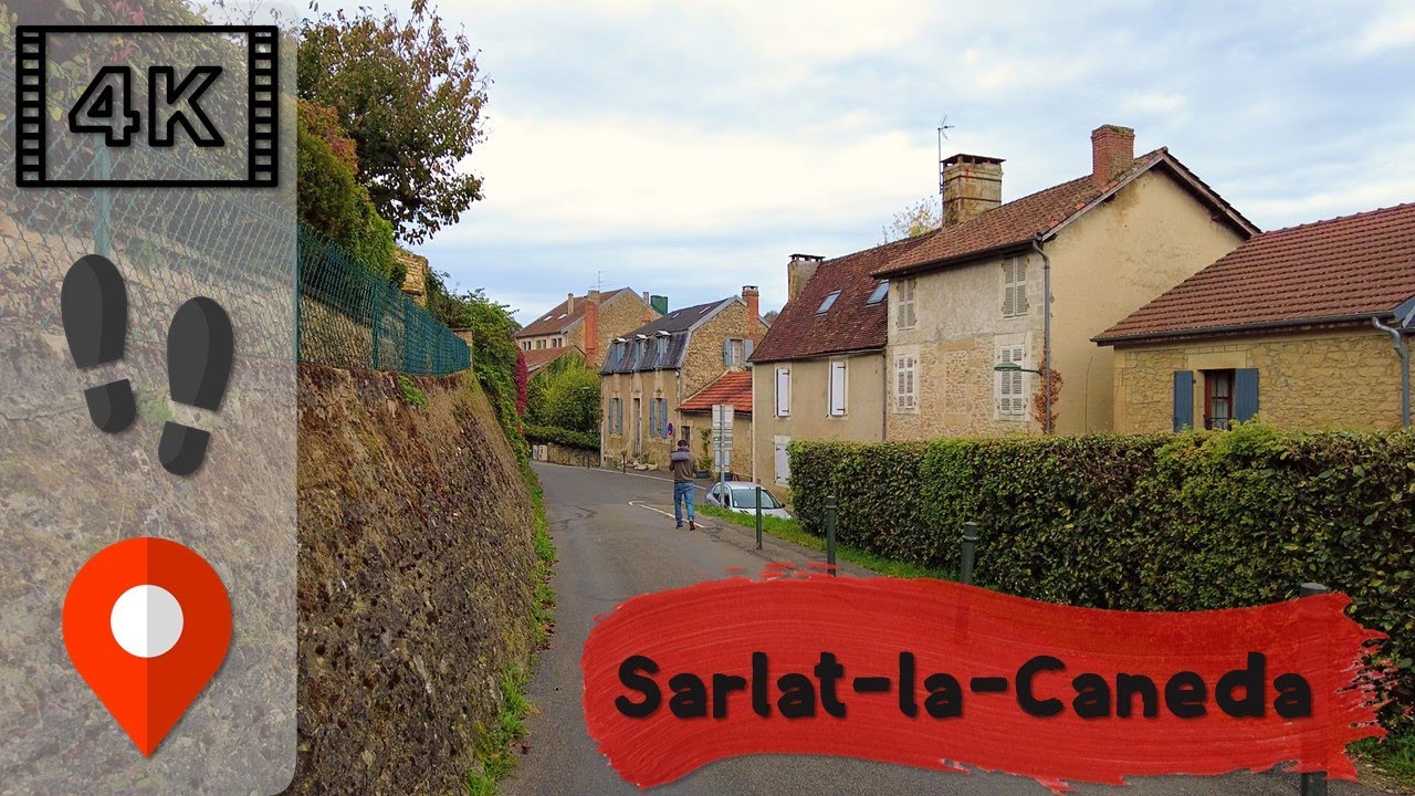 【4K60】Back Streets of preserved French Medieval Town | Sarlat 🇫🇷