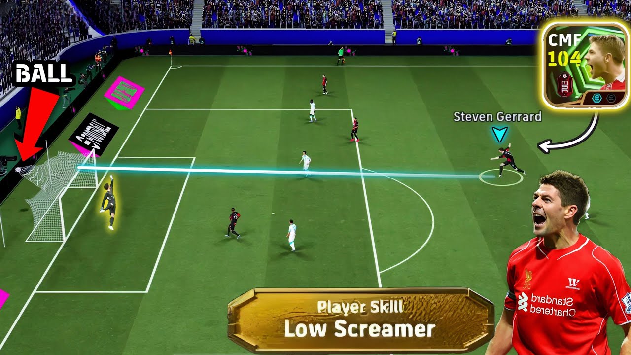 NEW LOW SCREAMER SKILL 🤔 HOW GOOD IS THE S. GERRARD Low Screamer 🤔 | Low Screamer Skill | efootball