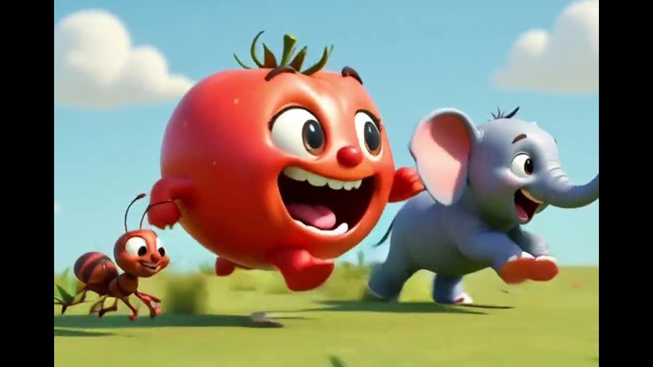 आहा टमाटर बड़े मज़ेदार | 3D Cartoon Hindi Rhyme for Kids | Kinda World’s