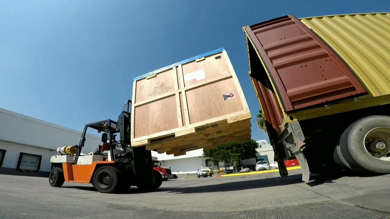 Como descargar Contenedores sin Traspaleta y sin Rampa