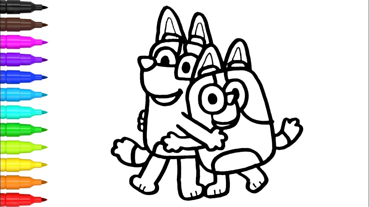 How to Draw Bluey Friends for Kids | Cute Bluey Drawing and Coloring Step by Step | Easy Drawing
