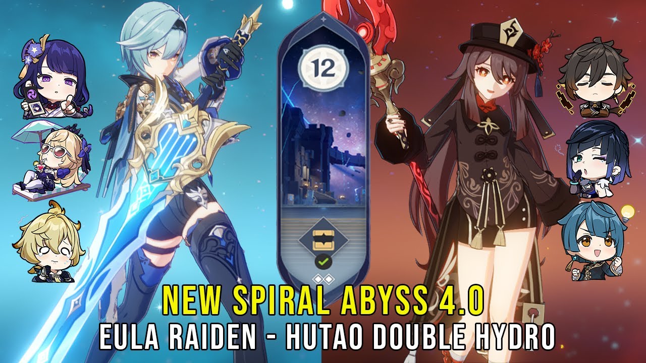 C1 Eula Raiden and C1 Hutao Double Hydro - Genshin Impact Abyss 4.0 - Floor 12 9 Stars