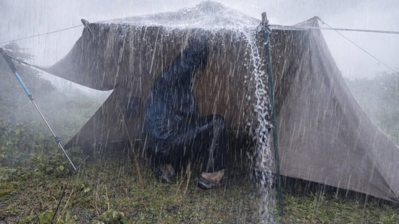 THE WORST RAIN STORM I'VE EVER EXPERIENCED‼️CAMPING IN HEAVY RAIN